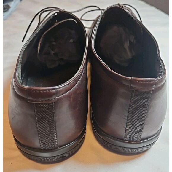 PRADA Men’s Brown Leather Apron-Toe Derby Shoes 14E Wide Made in Italy - Picture 6 of 9